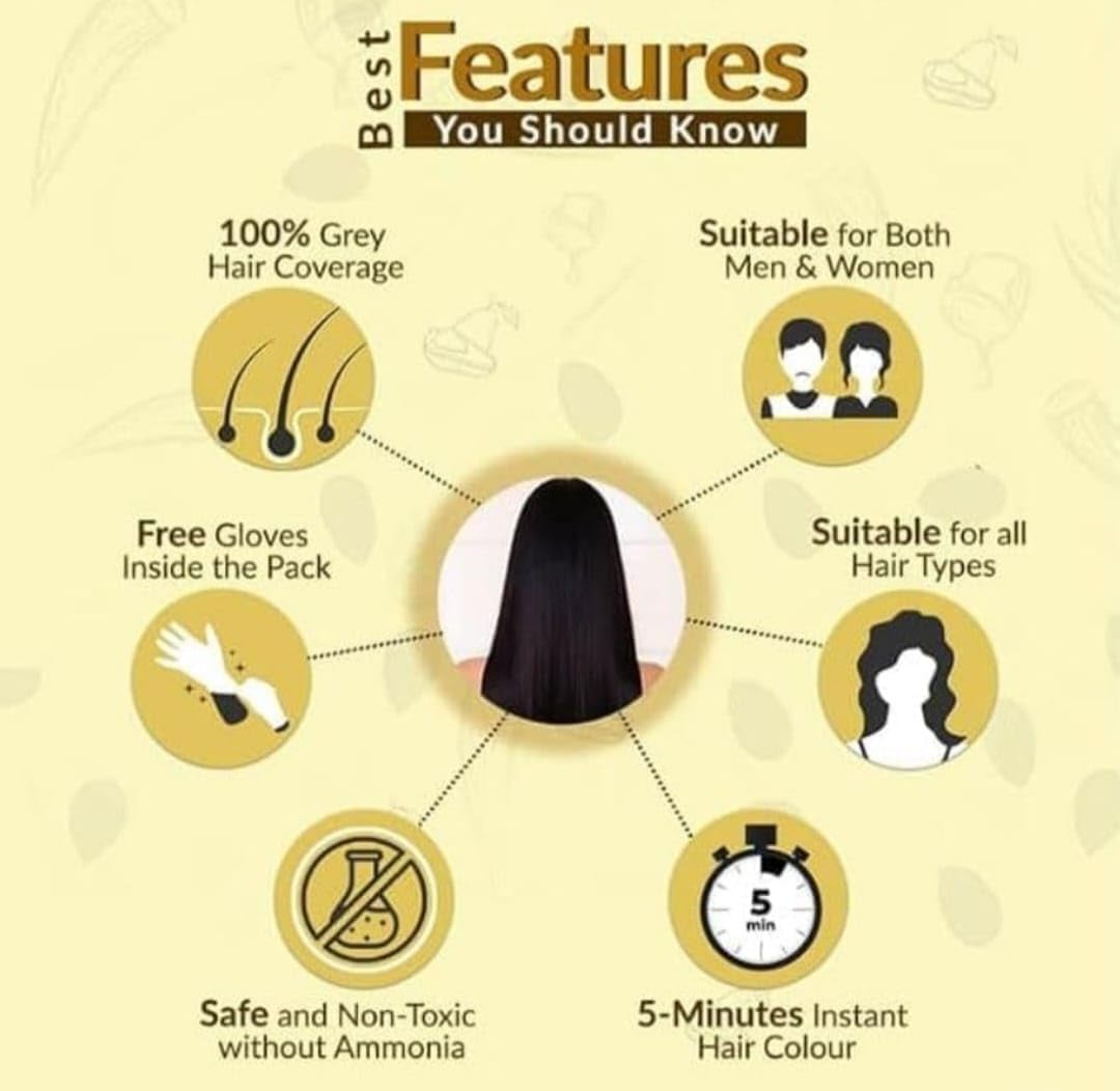 Instant Black Herbal Hair Shampoo 3 in 1 (100ml) Pack Of 2