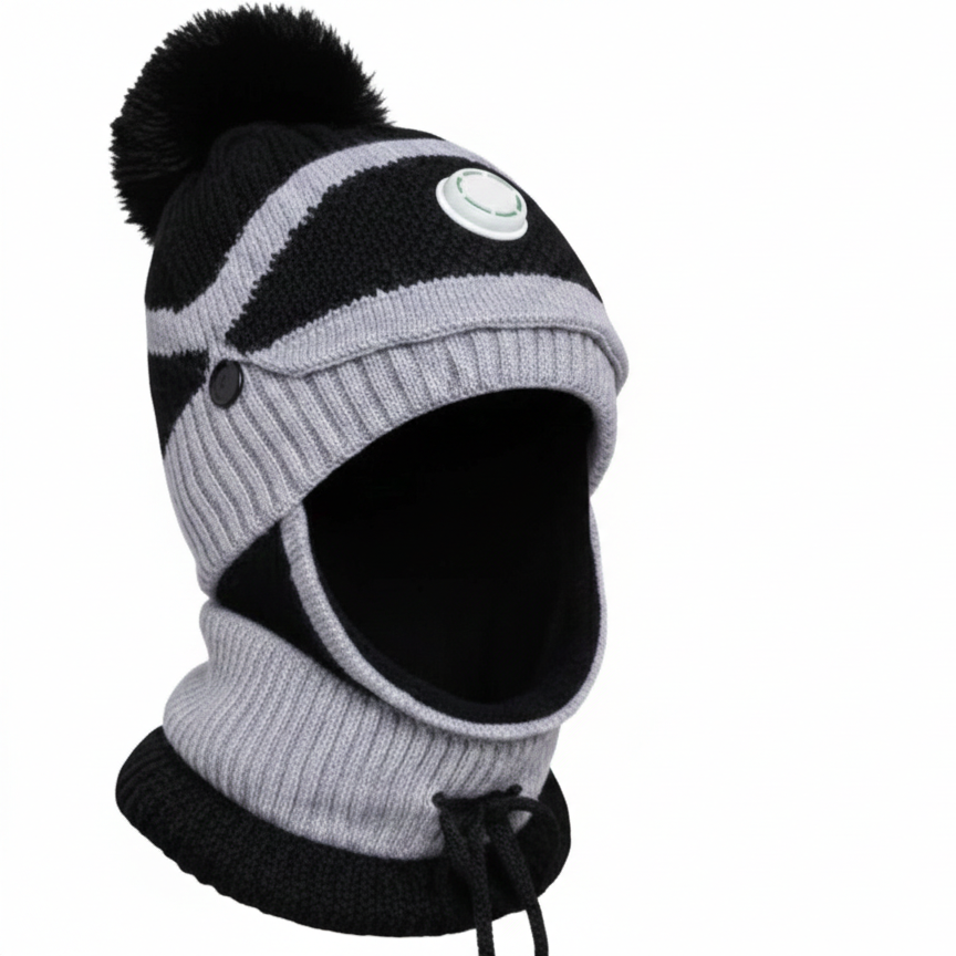 Unisex Winter Knit Beanie Cap Hat Neck Warmer Scarf