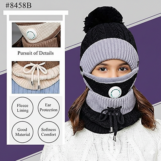 Unisex Winter Knit Beanie Cap Hat Neck Warmer Scarf